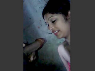 Desi girl blowjob tasty to her lover in the bathroom with Talking must watch
