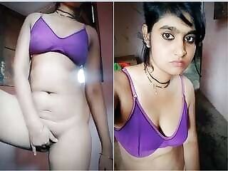 Super Hot Look Desi Wife Nude Selfie and Fingering